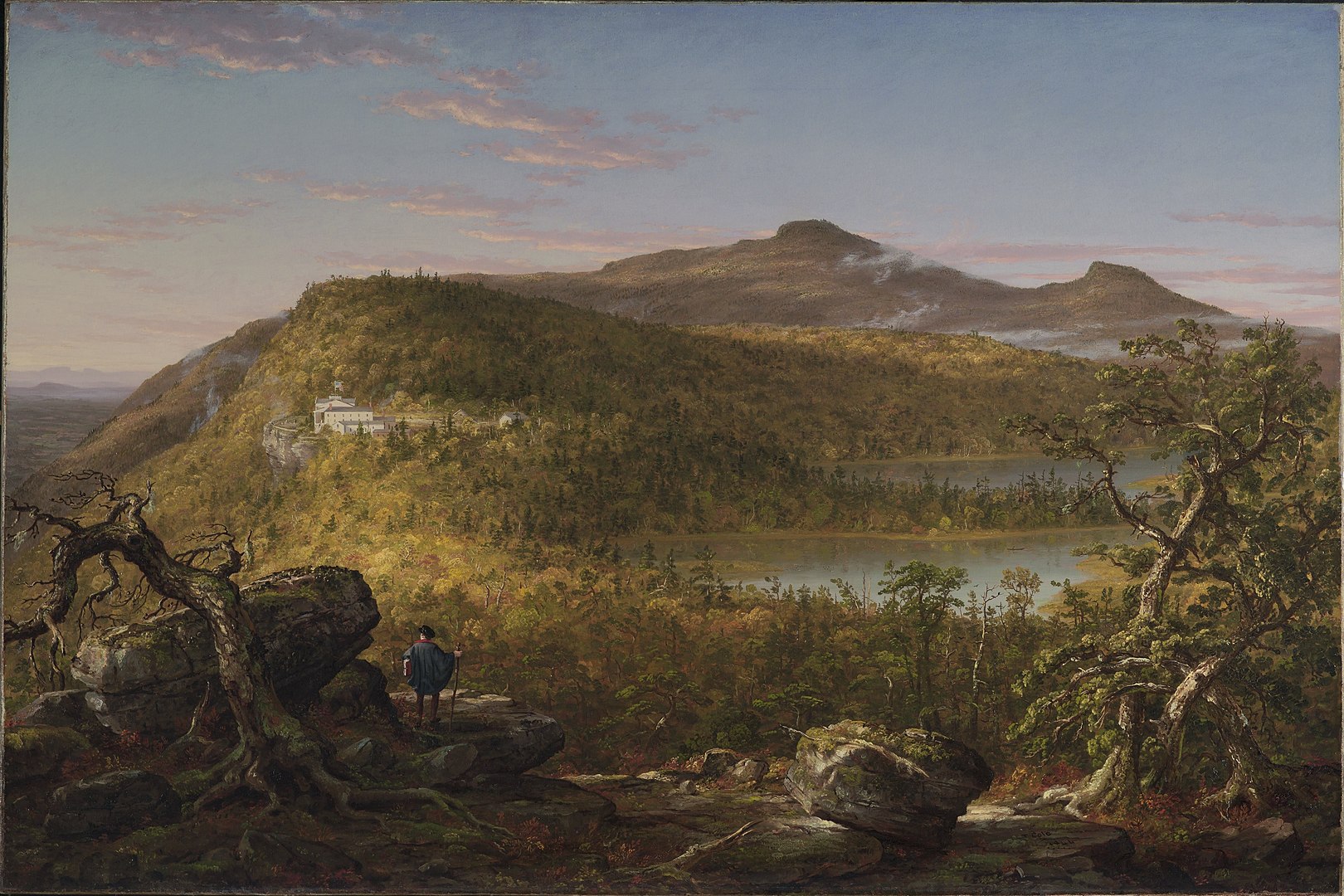 "A View of the Two Lakes and Mountain House, Catskill Mountains, Morning" by Thomas Cole (1844)