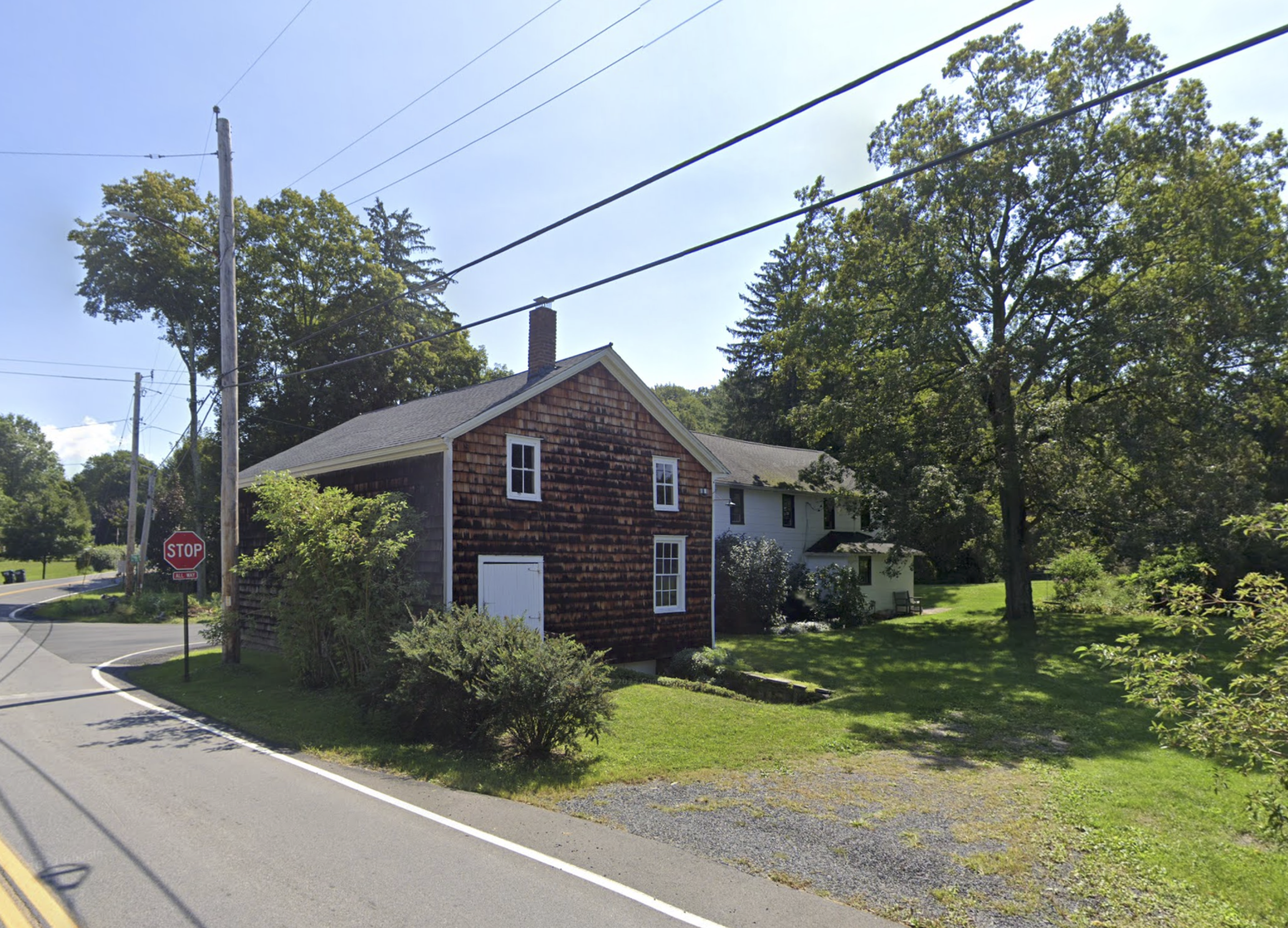 The former New Hurley General Store and Post Office, with John Constable's house immediately in the background.