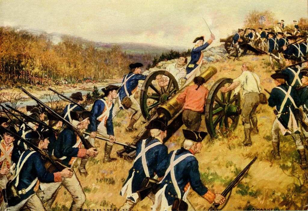 A painting of the Battle of White Plains